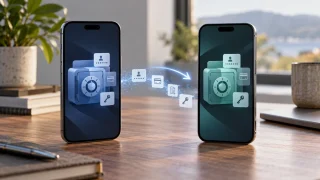 Deux téléphones illustrant le transfert de mots de passe entre applications