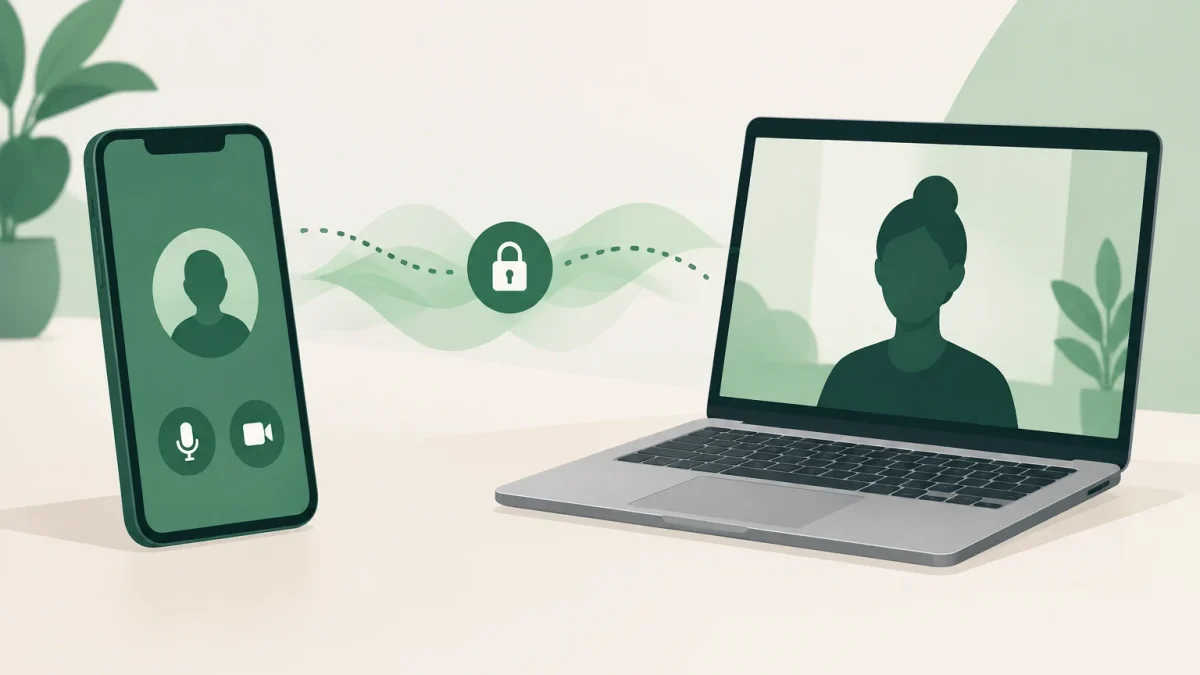 Un invité rejoint depuis un navigateur un appel lancé sur un smartphone.