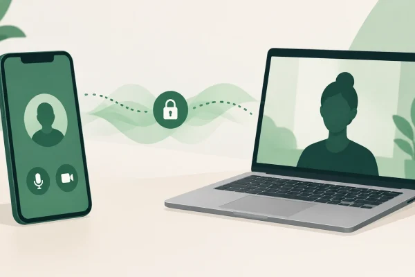 Un invité rejoint depuis un navigateur un appel lancé sur un smartphone.