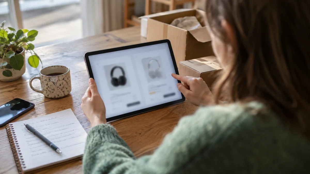 Illustration : Comparaison d’offres avec une tablette