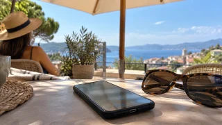 Illustration : Téléphone à l’ombre sur une terrasse